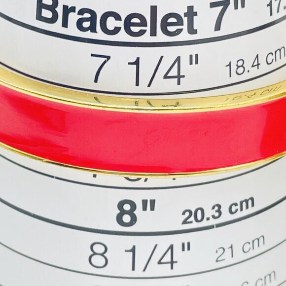 TALBOTS Coral Pink Enamel Clamper Bracelet Gold Tone Classic Career Cosplay LARP - Picture 4 of 8